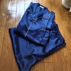 SILK パジャマ 上下セット ネイビー XLサイズ