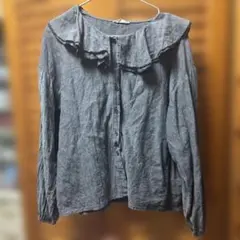 Samansa Mos2 フリル襟 ブラウス