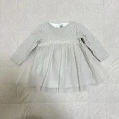 ZARA 長袖トップス　チュニック　ワンピース　80cm ラメ　ベージュ