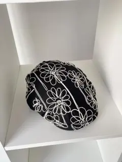 Awesome 花柄刺繍 バケットハット 黒