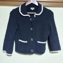 美品 FOXEY フォクシー ニットジャケット テーラード カーディガン