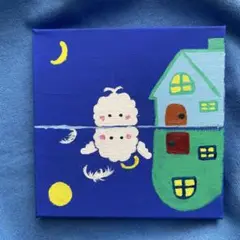 【不思議な夜】アクリル画　原画　キャンバスアート　昨日No.63