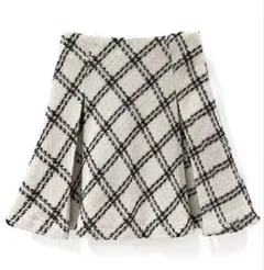 GRL ダイヤチェック柄ツイードフレアミニスカート[mei37]