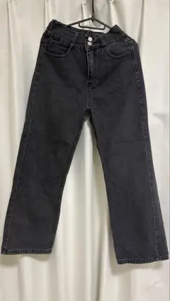 デニムセミワイドパンツ_ハイウエスト