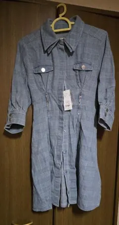 dazzlinジップシェイプミニシャツワンピースM