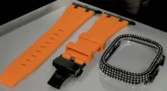 49ob★アップルウォッチ ラバーベルト カバー　Apple Watchバンド