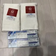 泉州タオル フェイスタオル 2枚セット ホワイトとジップロック2箱