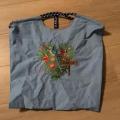 D.KELLY 刺繍 エコバッグ ブルー