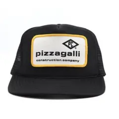 90s 美品 ビンテージ トラッカー メッシュ キャップ 企業 ワッペン 黒