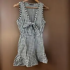 チェック柄キャミワンピース