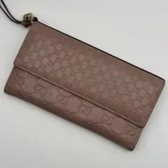 美品✨グッチ 長財布 マイクロシマ シマレザー インターロッキング