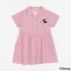 美品　petit main 【Disney】ミニー/シャツワンピース 80cm