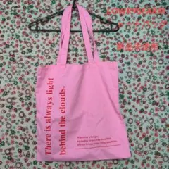 LOWRYS　FARM・トートバッグ・ロゴプリント・ベビーピンク