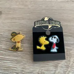 ユニバーサルスタジオ、スヌーピー＆ウッドストックのピンバッジ【台紙付き】