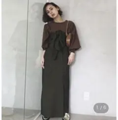 AMERI DOUBLE RIBBON BARE DRESSのサムネイル