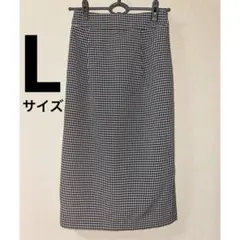 【美品】 ギンガムチェック タイトスカート 黒 白