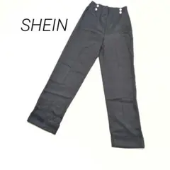 SHEIN シーイン カジュアルパンツ スラックス Sサイズ 金ボタン 脚長効果