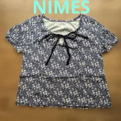ニーム NIMES リバティ カペル 半袖カットソー ネイビー リボンのサムネイル