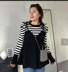 MOMOコレクション肩リボンVネックビスチェ