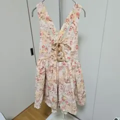 希少 LIZLISA リズメロ 花柄 M マイメロ コラボ ジャンパースカート