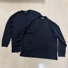 エアリズムコットンクルーネックTシャツ 2枚セット ブラック 黒