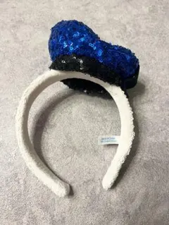 【ドナルドカチューシャ】ディズニー カチューシャ 青と黒 スパンコール