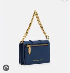 CHARLES & KEITH ネイビー 二つ折り財布