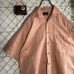 M r.JUNKO ミスタージュンコ 開襟 半袖シャツ 麻混 くすみ色 Lのサムネイル