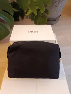 【新品・箱付き】DIOR ディオール ポーチ ブラック ゴールド金具両サイド付