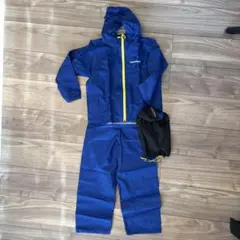 キッズ　mont-bell レインスーツ120(上下セット) 青