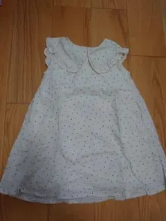 petit main ドット柄 ノースリーブワンピース 襟 110cm 女の子