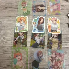 五等分の花嫁 ラバーキーホルダー5個とアクリルカード９枚とシール３枚