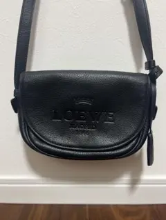 く*み様 LOEWE ブラックレザー ショルダーバッグ
