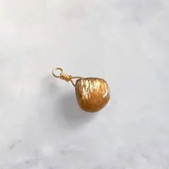 18KGP 小さめブラウンムーンストーン天然石ペンダントトップネックレスチャーム