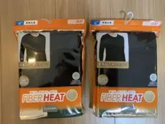 FIBERHEAT メンズインナー M 長袖丸首　コットン　黒