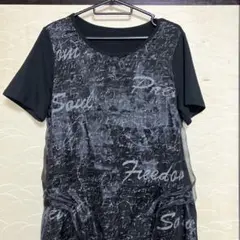 シースルー グラフィックTシャツ 黒