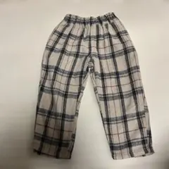 フリース チェック柄 ロングパンツ 110㎝