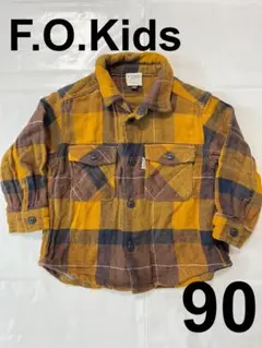 F.O.Kids★90cm 長袖シャツ おしゃれ　チェック柄