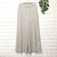 エムプルミエ【M】リネンライクワイドパンツ　アイボリー　通勤通学　きれいめ着回し