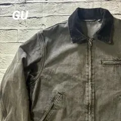 リ*ク様 GU ジーユー ウォッシュドコットンワークジャケット M ダークグレー