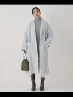 ADAM ET ROPE' 140’sウールダブルメルトンリバーコート