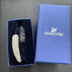 SWAROVSKI　スワロフスキー　バングル　ホワイト＆ブラックストーン　M