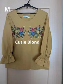 Cutie Blond　花柄刺繍入りシャツブラウス　イエロー　Mのサムネイル