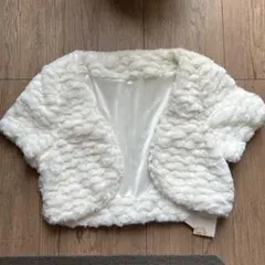 ホワイトファー風ショートカーディガン　L allow
