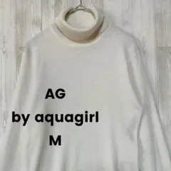 タートルネック リブニット セーター M 白 トップス インナー 無地