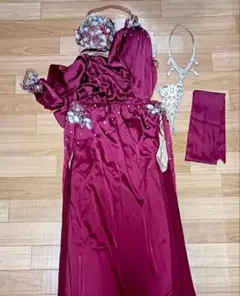 ベリーダンス♡レッド オリエンタル衣装 ＆レッスン着＆アクセサリー