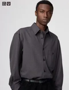 UNIQLO U ツイルワークオーバーサイズシャツ ダークグレー M