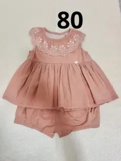 ベビー服 セットアップ ピンク 刺繍のサムネイル