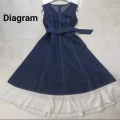 GRACE CONTINENTAL デニムワンピースバイカラー Diagram