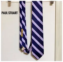 Paul Stuart ネクタイ ネイビー ストライプ柄　　シルク100%のサムネイル